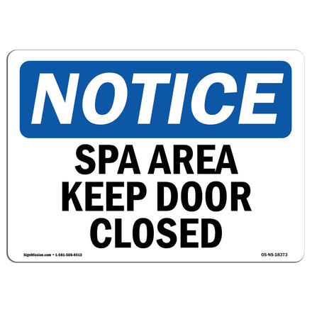 Spa Area Keep Door Closed