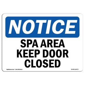 Spa Area Keep Door Closed