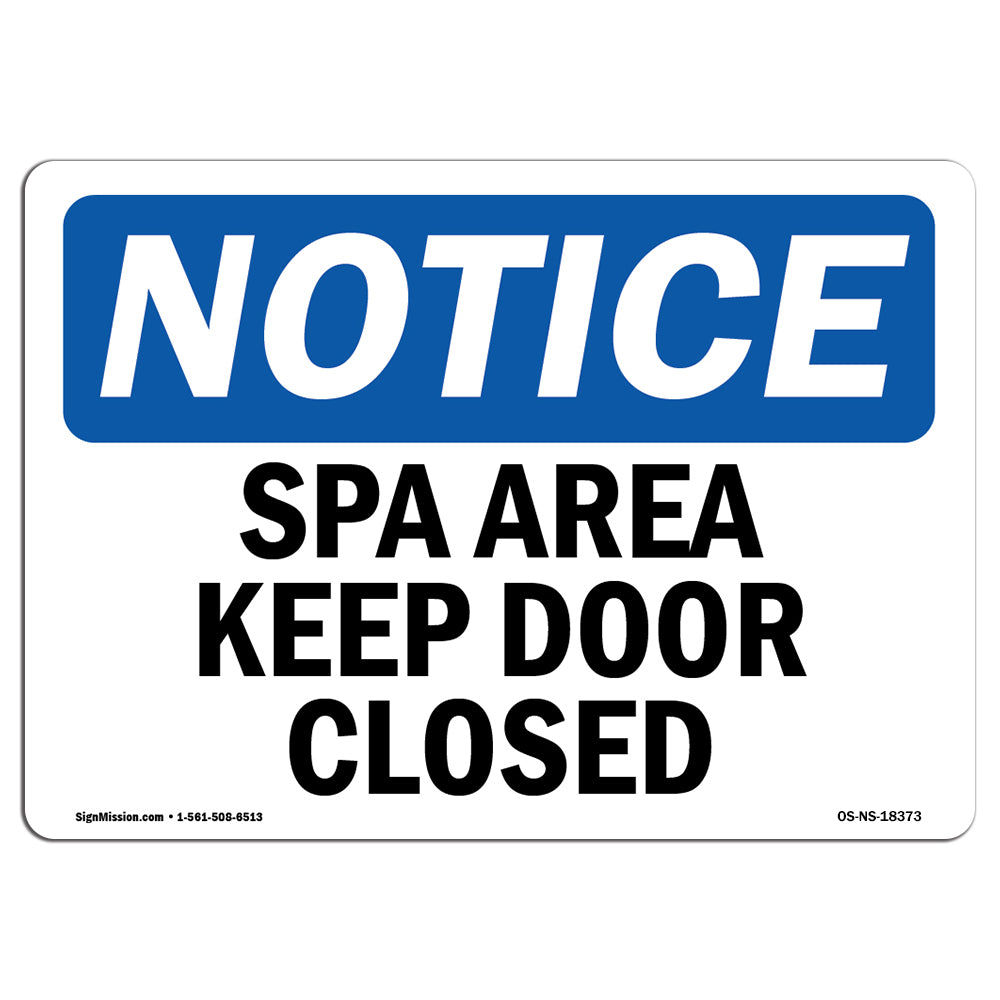 Spa Area Keep Door Closed