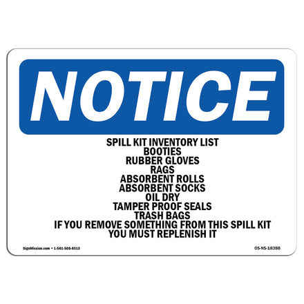 Spill Kit Inventory List Booties Rubber