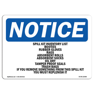 Spill Kit Inventory List Booties Rubber