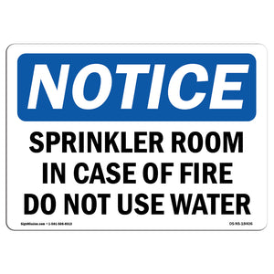 Sprinkler Room In Case Of Fire Do Not Use Water