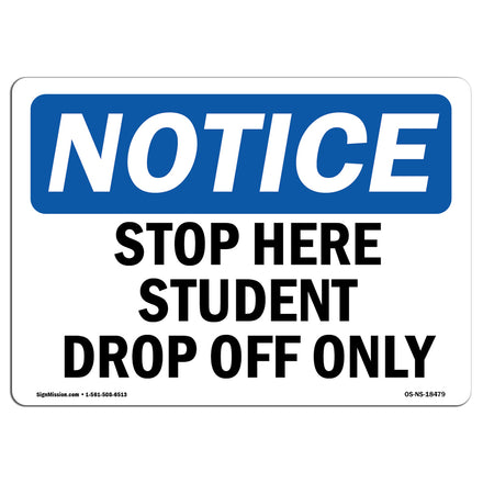 Stop Here Student Drop Off Only