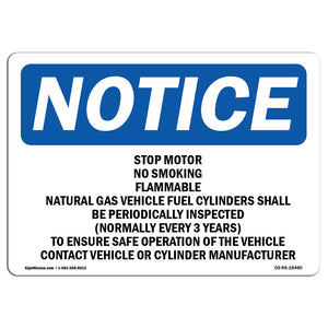 Stop Motor No Smoking Flammable CNG Shall