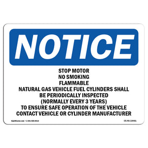 Stop Motor No Smoking Flammable Gas Natural