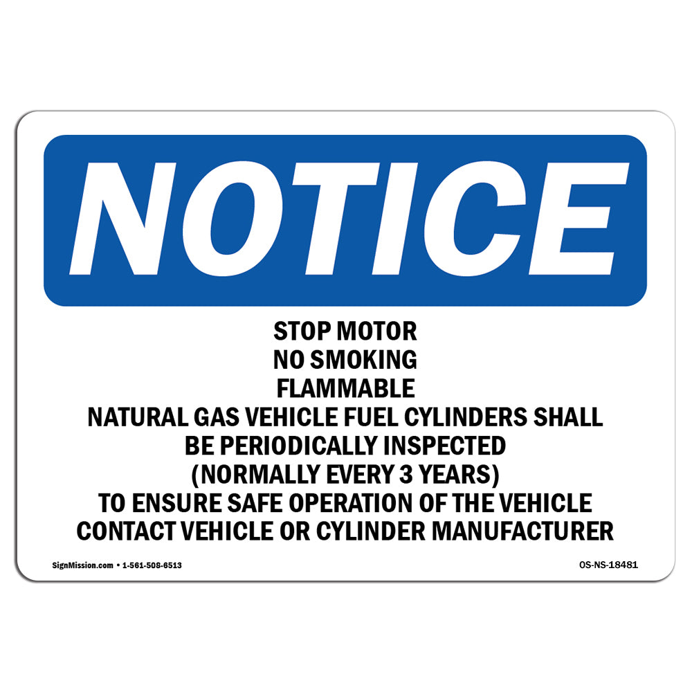 Stop Motor No Smoking Flammable Gas Natural