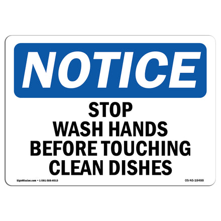 Stop Wash Hands Before Touching Clean Dishes