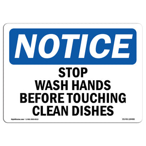 Stop Wash Hands Before Touching Clean Dishes