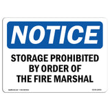 Storage Prohibited By Order Of The Fire Marshal