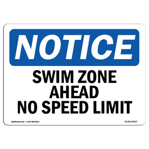 Swim Zone Ahead No Speed Limit