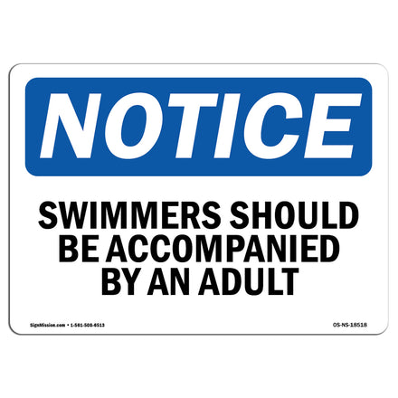 Swimmers Should Be Accompanied By An Adult