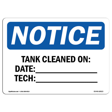 Tank Cleaned On Date ____ Tech ____