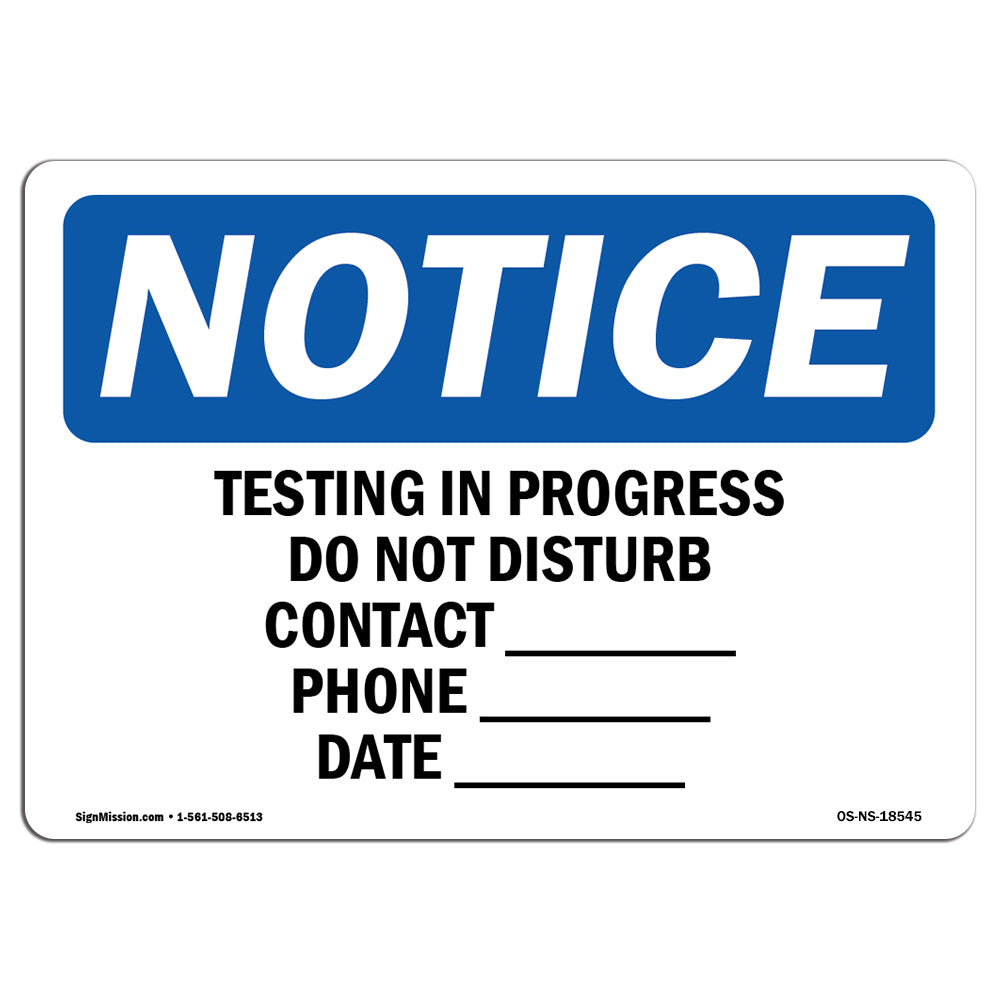 Testing In Progress Do Not Disturb Contact