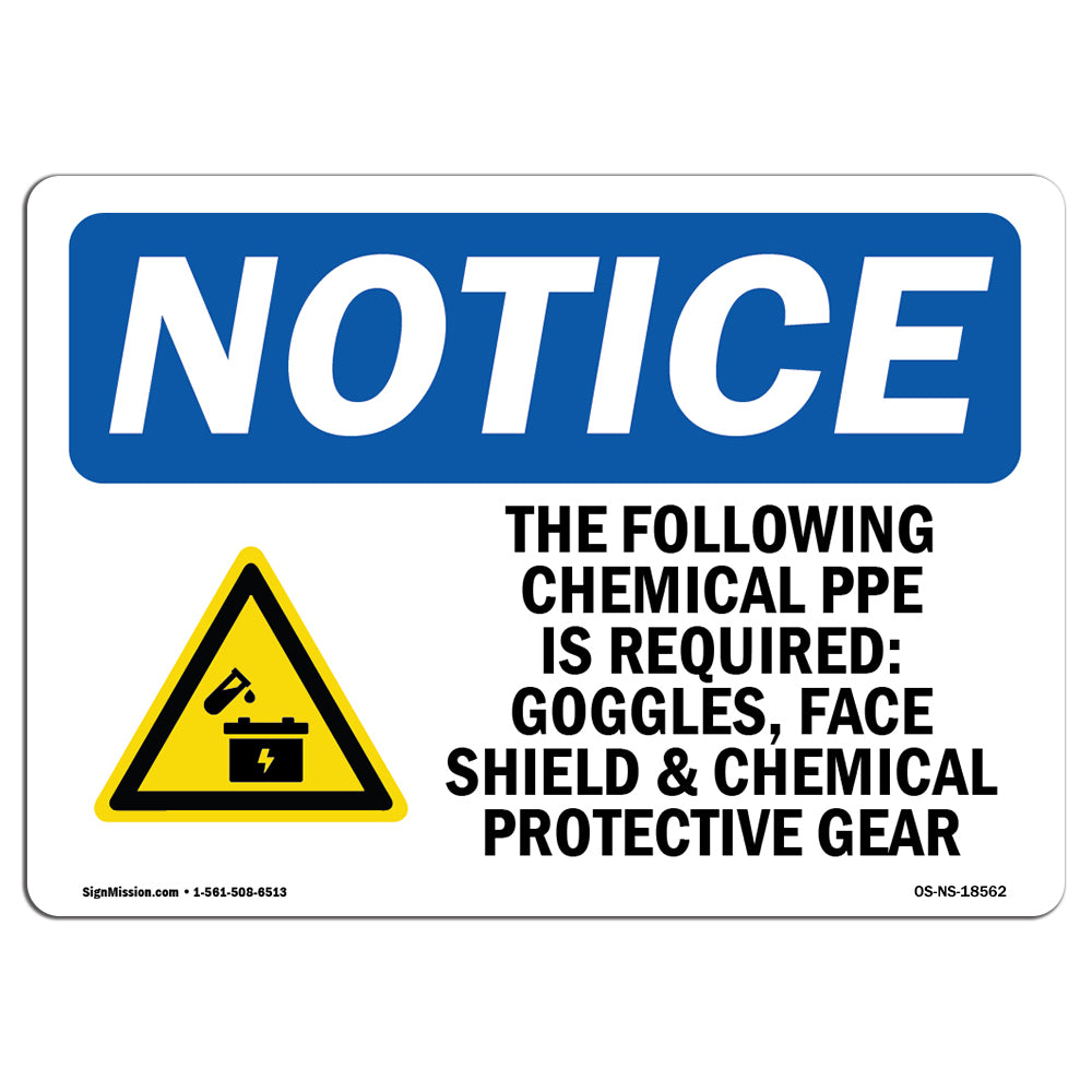 The Following Chemical PPE Required