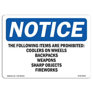 The Following Items Are Prohibited Coolers