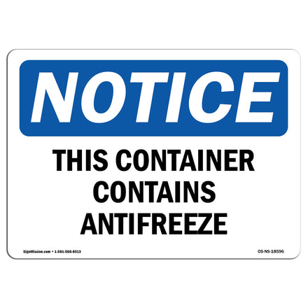 This Container Contains Antifreeze