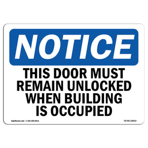This Door Must Remain Unlocked When Building