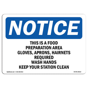 This Is A Food Preparation Area Gloves,