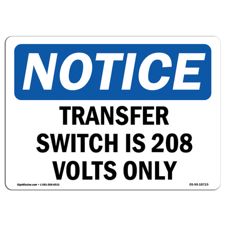 Transfer Switch Is 208 Volts Only