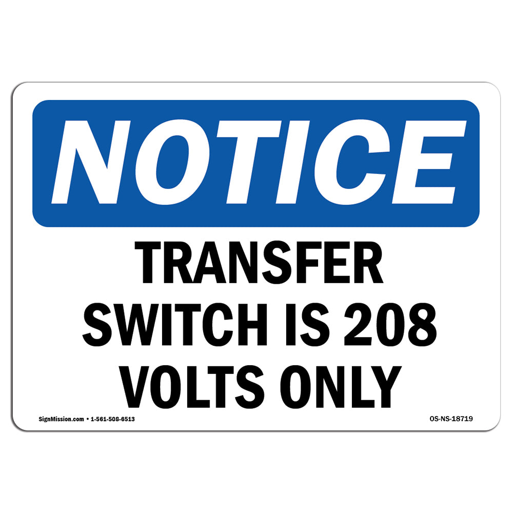 Transfer Switch Is 208 Volts Only