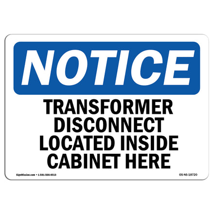 Transformer Disconnect Located Inside Cabinet Here