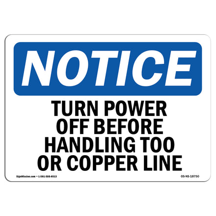 Turn Power Off Before Handling Tool Or Copper Line