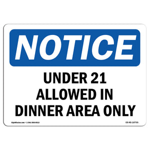 Under 21 Allowed In Dining Area Only