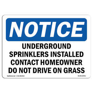 Underground Sprinklers Installed Contact Sign