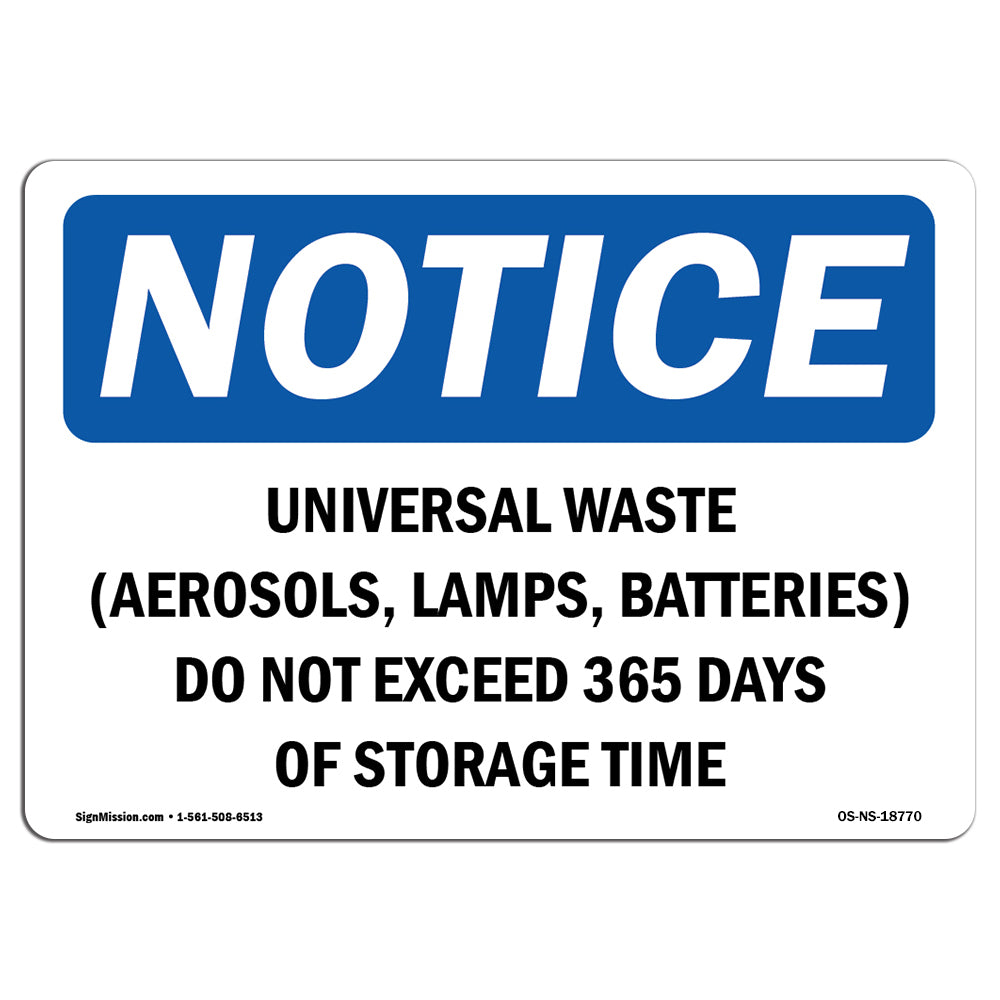 Universal Waste (Aerosols, Lamps, Batteries)