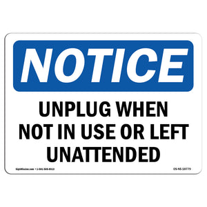 Unplug When Not In Use Or Left Unattended