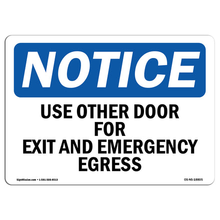 Use Other Door For Exit And Emergency Egress