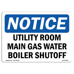 Utility Room Main Gas Water Boiler Shutoff