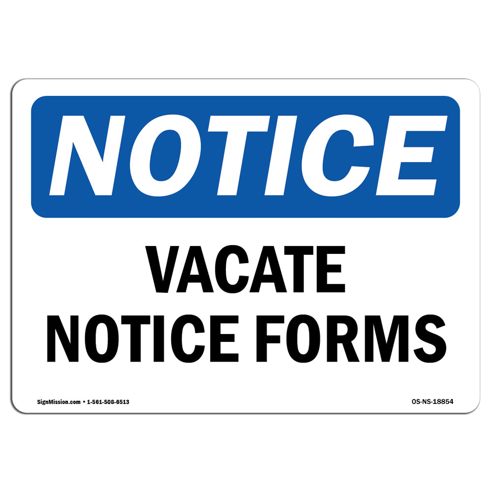 Vacate Notice Forms