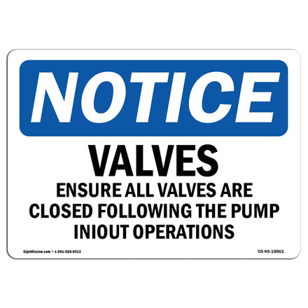 Valves Ensure All Valves Are Closed Following