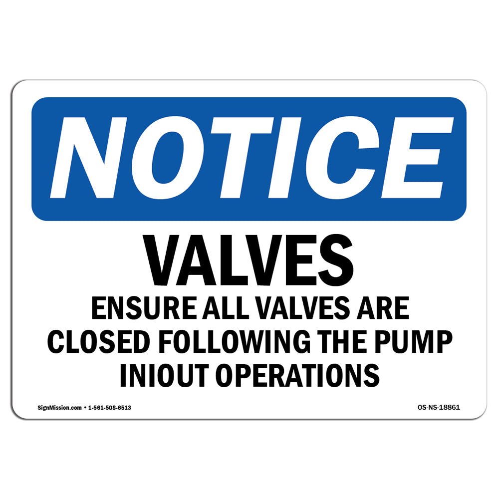 Valves Ensure All Valves Are Closed Following