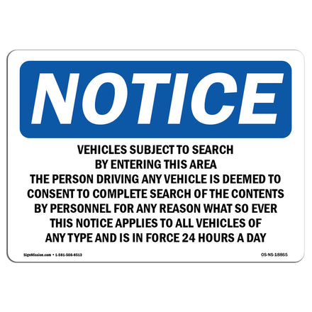 Vehicles Subject To Search By Entering This