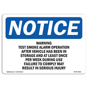 Warning Test Smoke Alarm Operation After