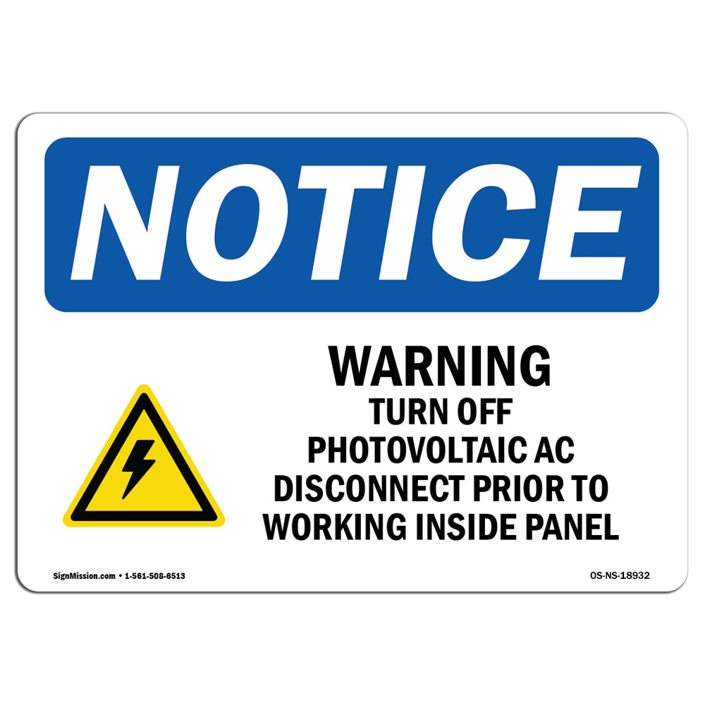 Warning Turn Off Photovoltaic