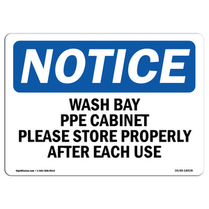 Wash Bay PPE Cabinet Please Store Properly