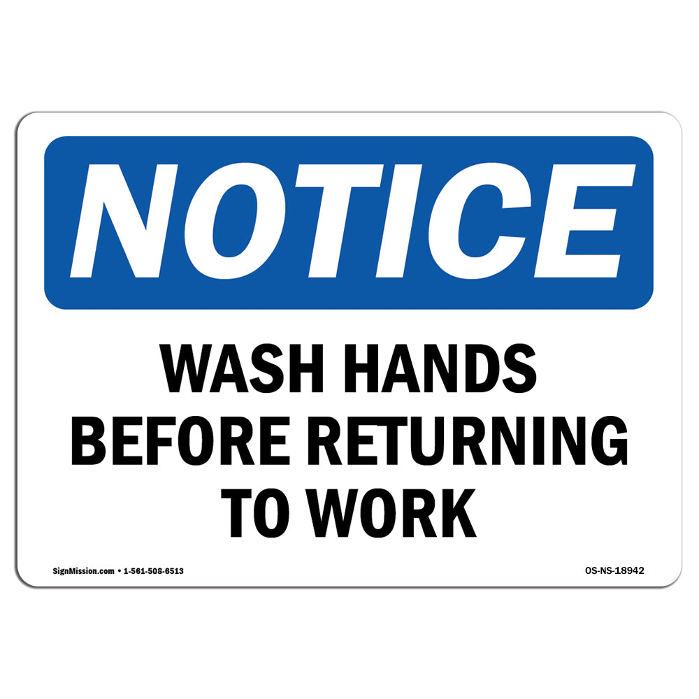 Wash Hands Before Returning To Work