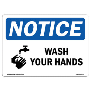 Wash Your Hands Sign With Symbol