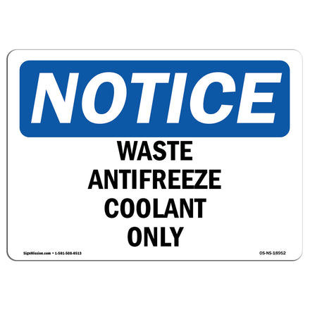 Waste Antifreeze Coolant Only