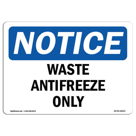 Waste Antifreeze Only