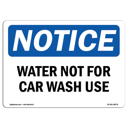 Water Not For Car Wash Use