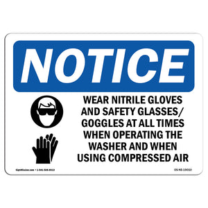 Wear Nitrile Gloves And Safety