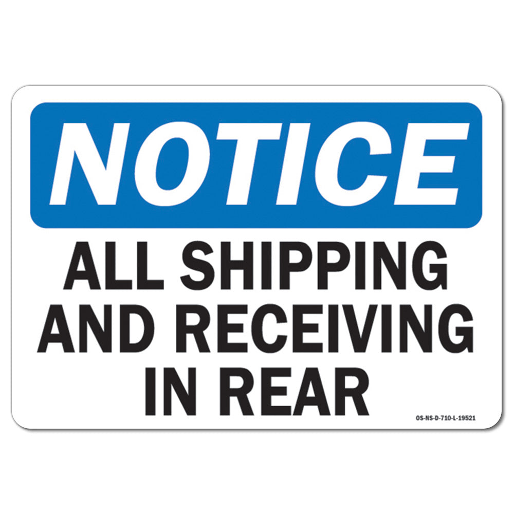 All Shipping and Receiving In Rear