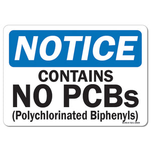 Contains No PCBs (Polychlorinated Biphenyls)