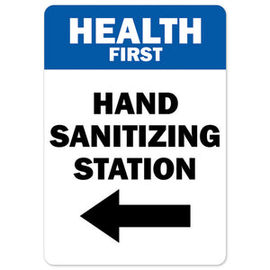 Health First Hand Sanitizing Station Left Arrow