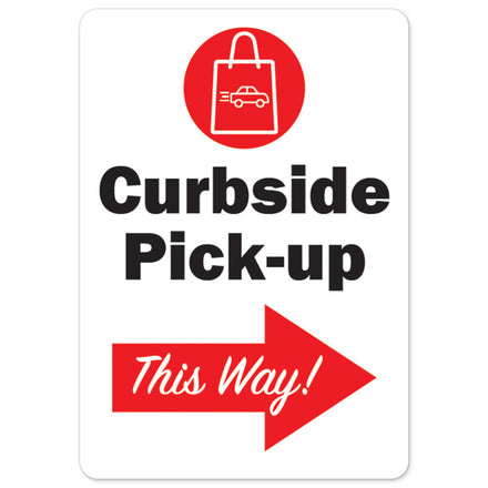 Curbside Pick-up This Way Right Arrow