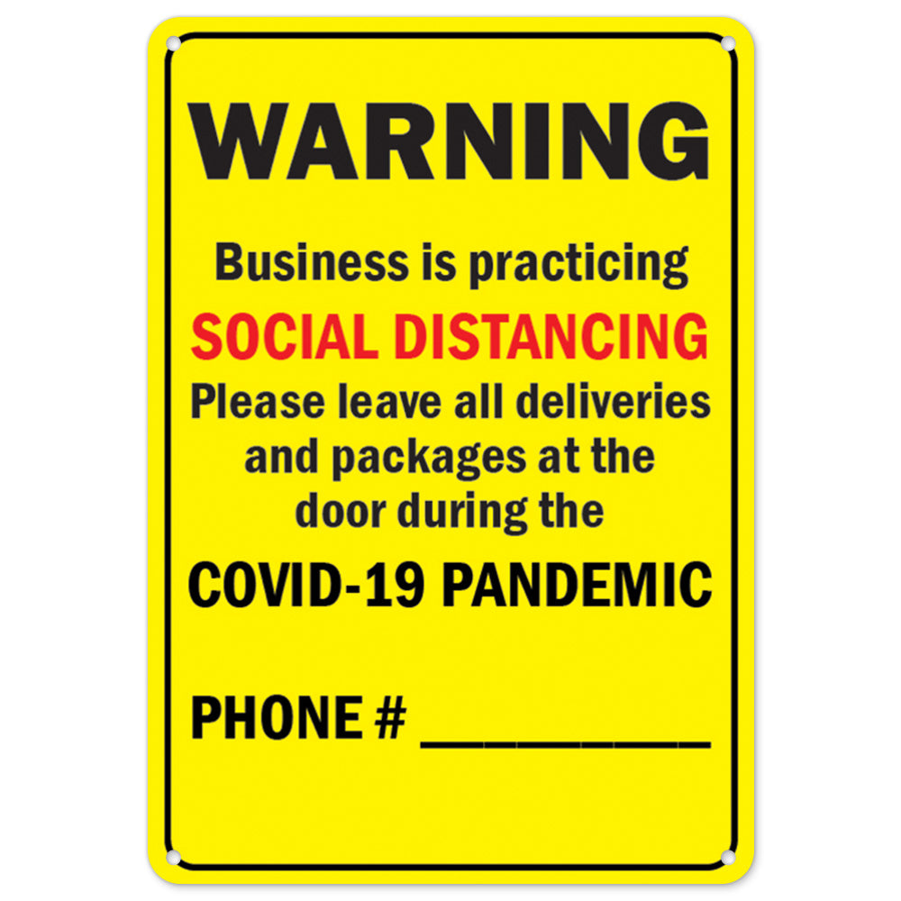 Warning Business Is Practicing Social Distancing